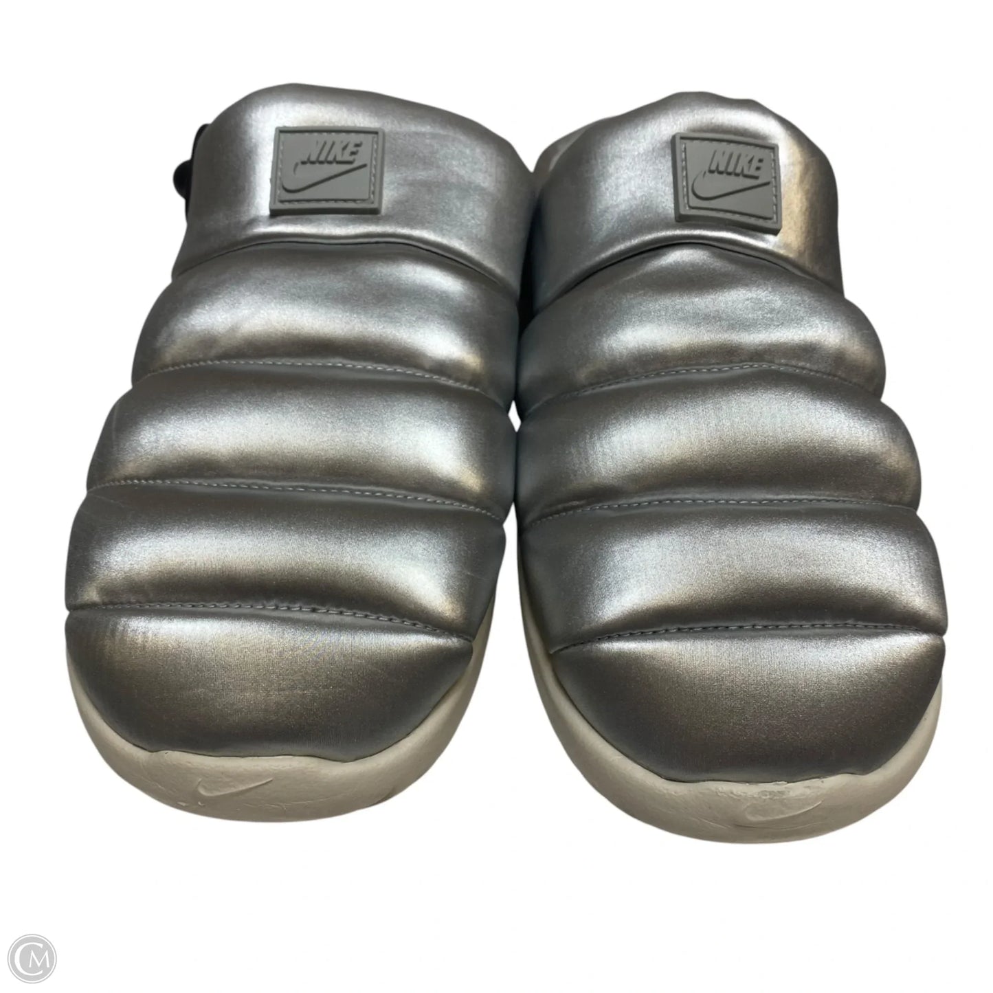 Shoes Flats By Nike In Silver, Size: 11