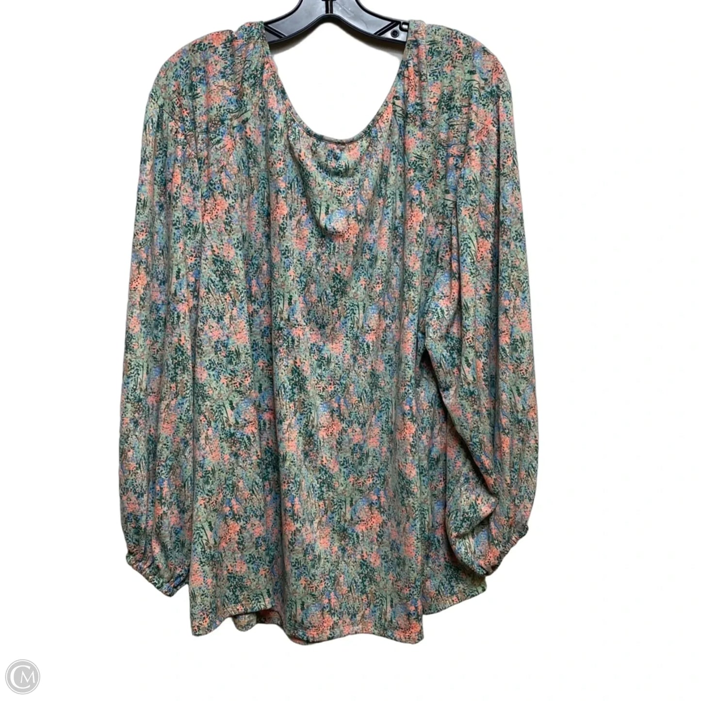 Top Long Sleeve By Ava & Viv In Green & Pink, Size: 3x
