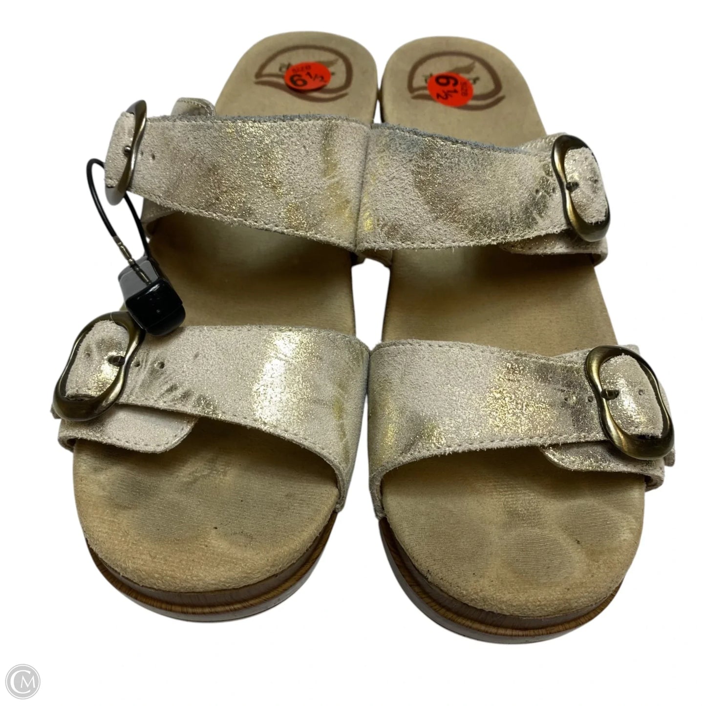 Sandals Heels Wedge By Dansko In Cream, Size: 6.5