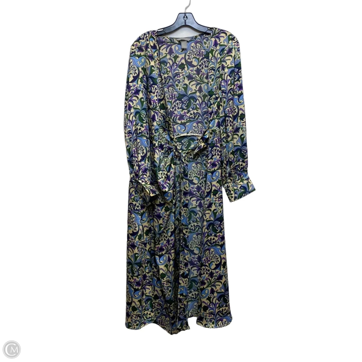 Dress Casual Maxi By H&m In Blue & Yellow, Size: L