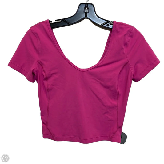 Athletic Top Short Sleeve By Lululemon In Pink, Size: S