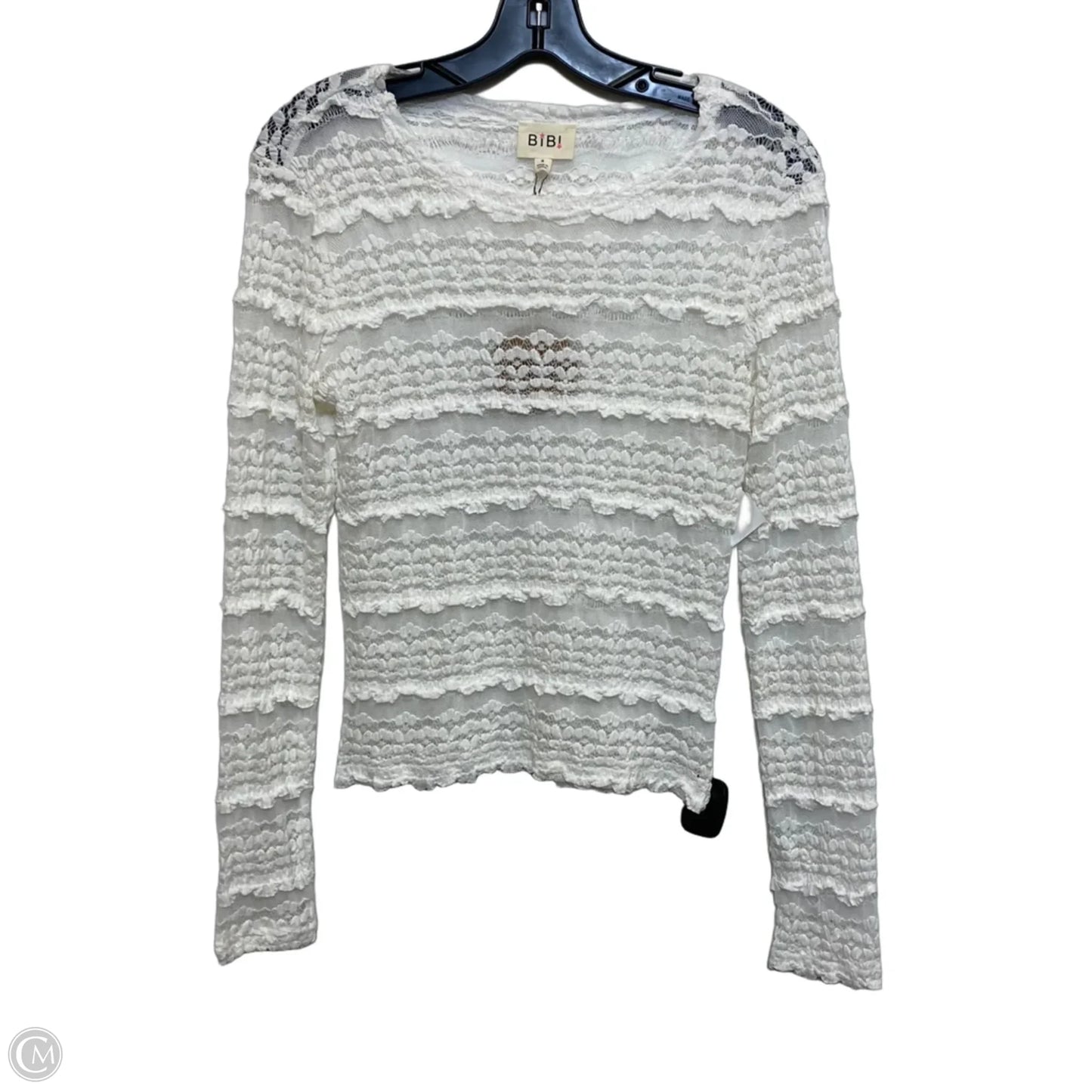 Top Long Sleeve By Bibi In White, Size: S
