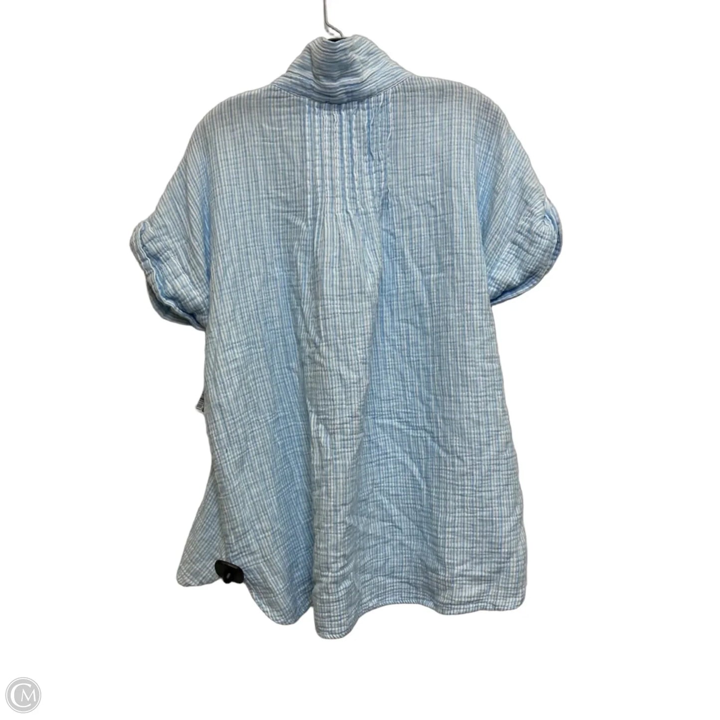 Top Short Sleeve By Casa Cabana In Blue & White, Size: Xl