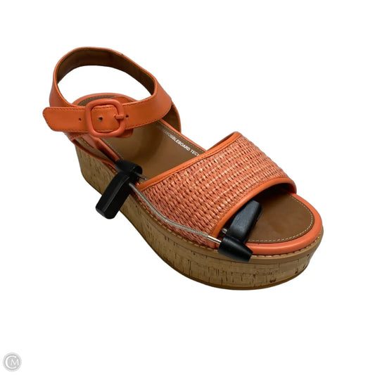 Sandals Heels Platform By Fitflop In Orange, Size: 7