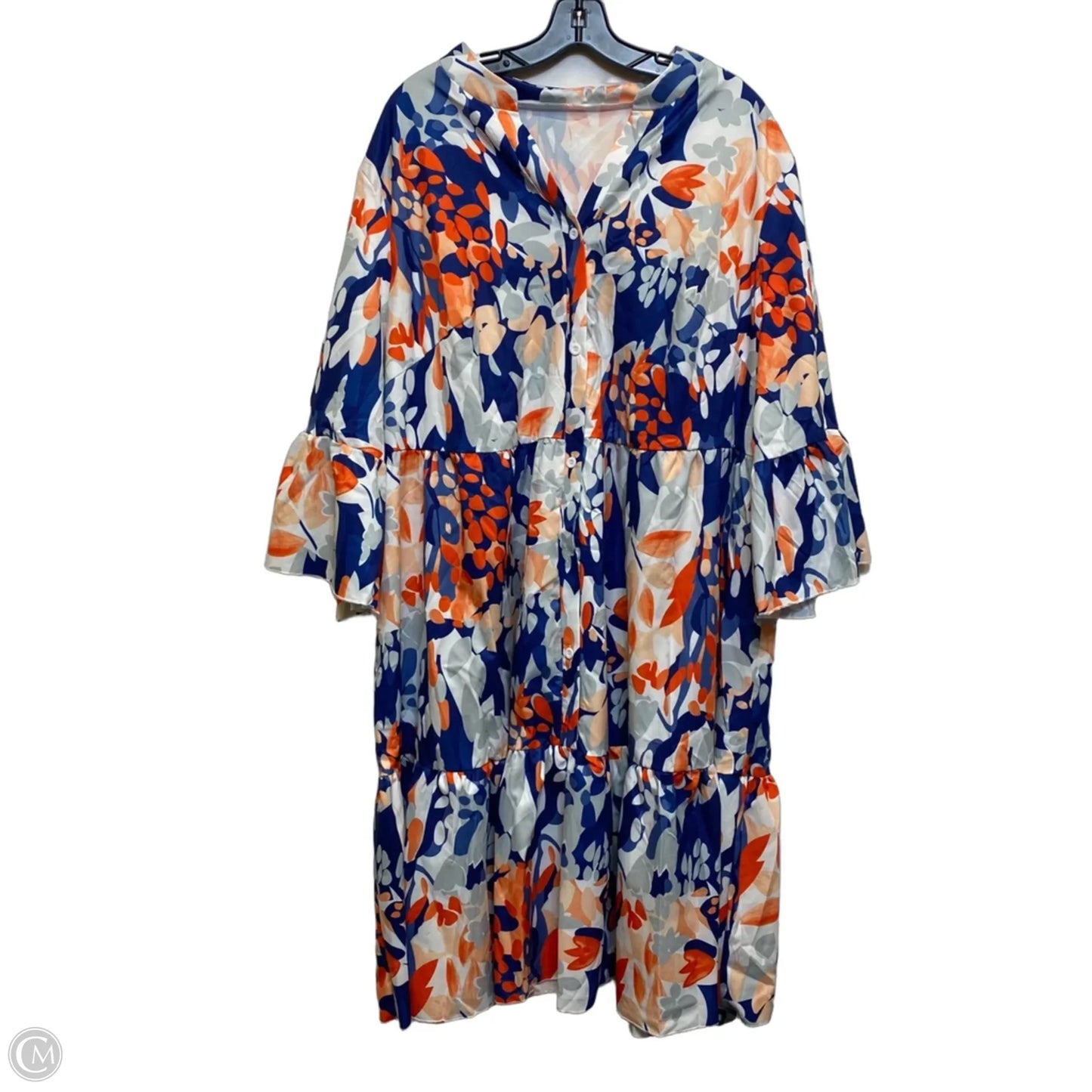 Dress Casual Short By Shein In Blue & Orange, Size: 4x