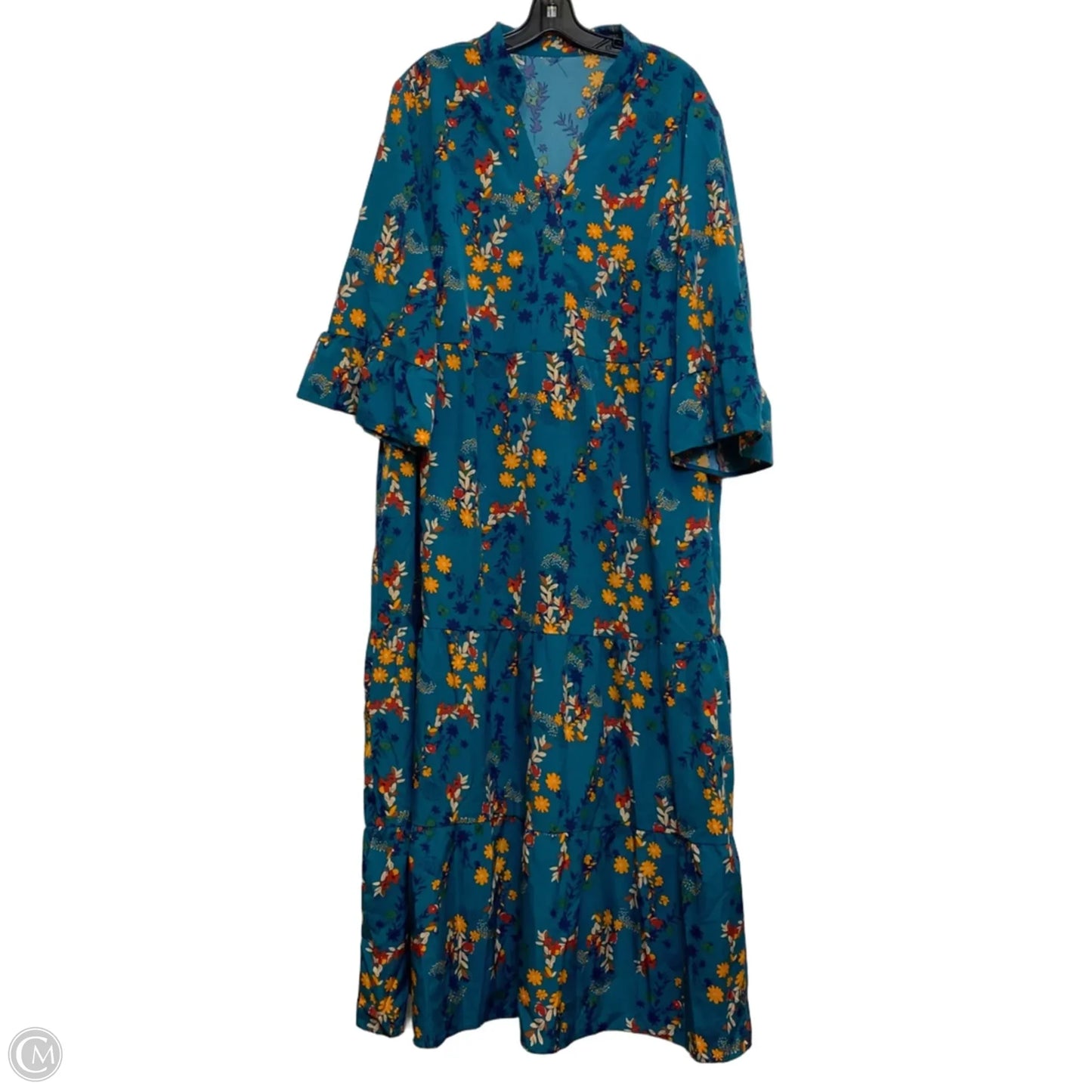 Dress Casual Maxi By Shein In Green & Orange, Size: 4x