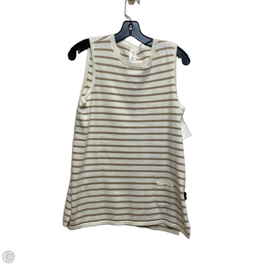 Top Sleeveless By Wynne Layers In Brown & Cream, Size: S