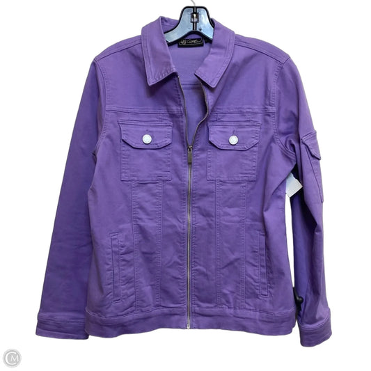 Jacket Denim By Dg2 In Purple Denim, Size: M