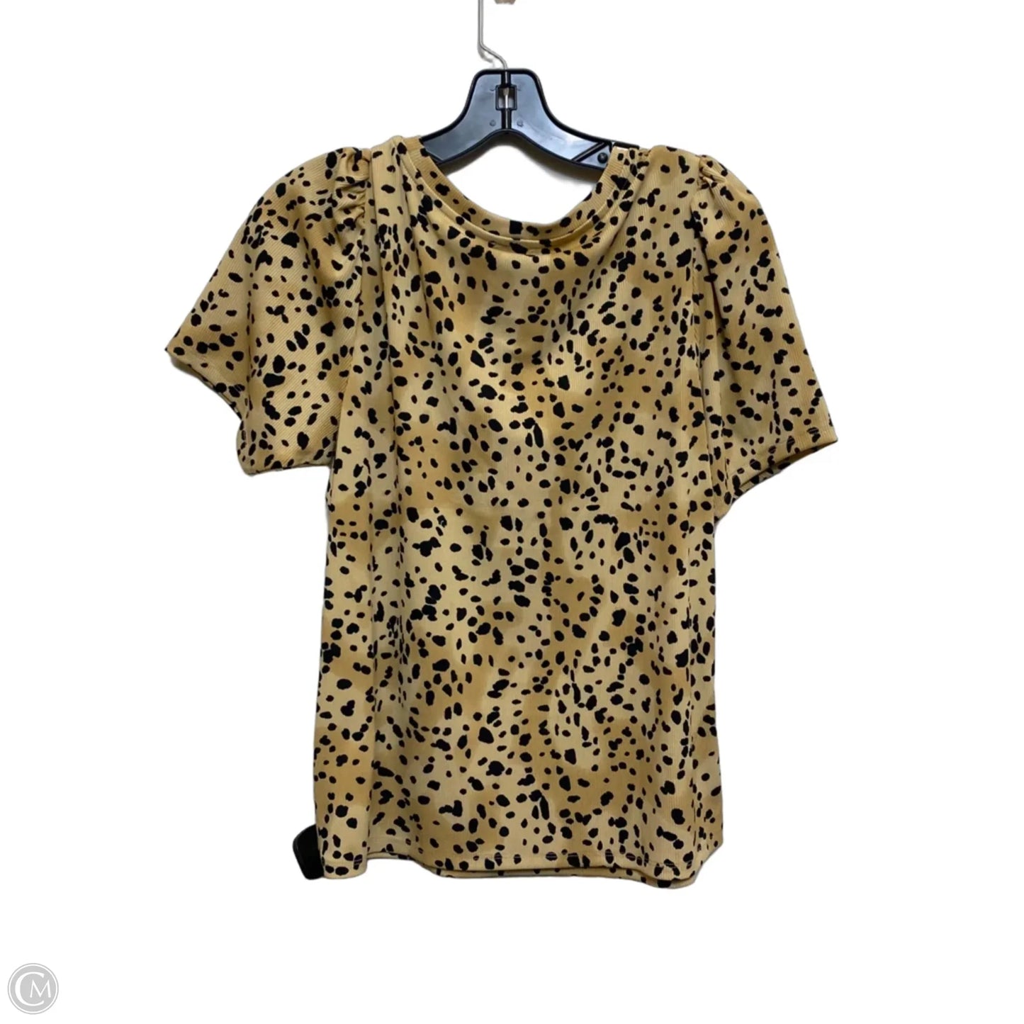 Top Short Sleeve By Jaclyn Smith In Black & Tan, Size: M
