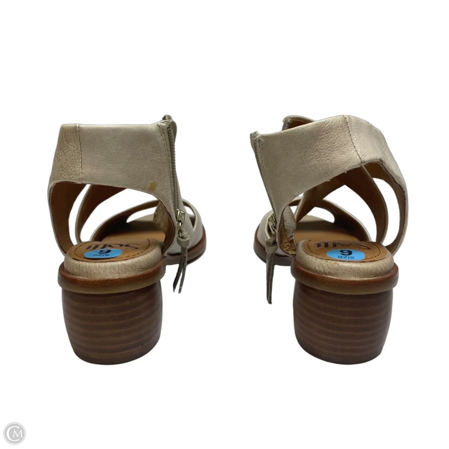 Sandals Heels Block By Sofft In Tan, Size: 6