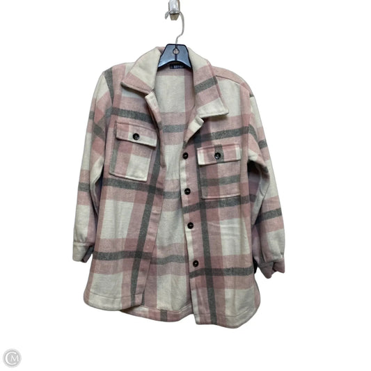 Jacket Shirt By Btfbm In Grey & Pink, Size: S