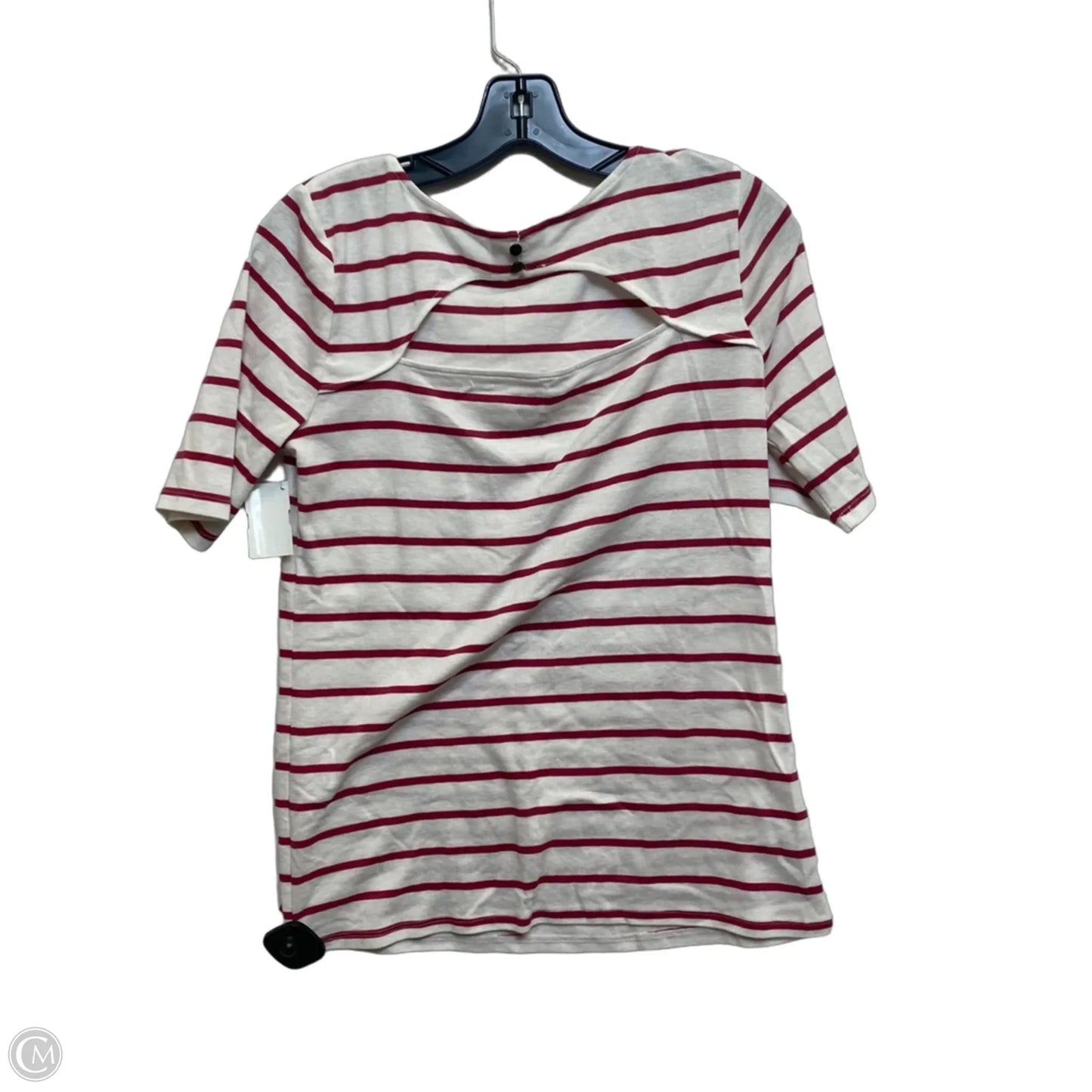 Top Short Sleeve By Loft In Red & White, Size: M