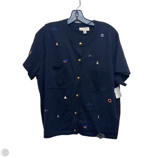 Top Short Sleeve By Free Assembly In Navy, Size: Xxl