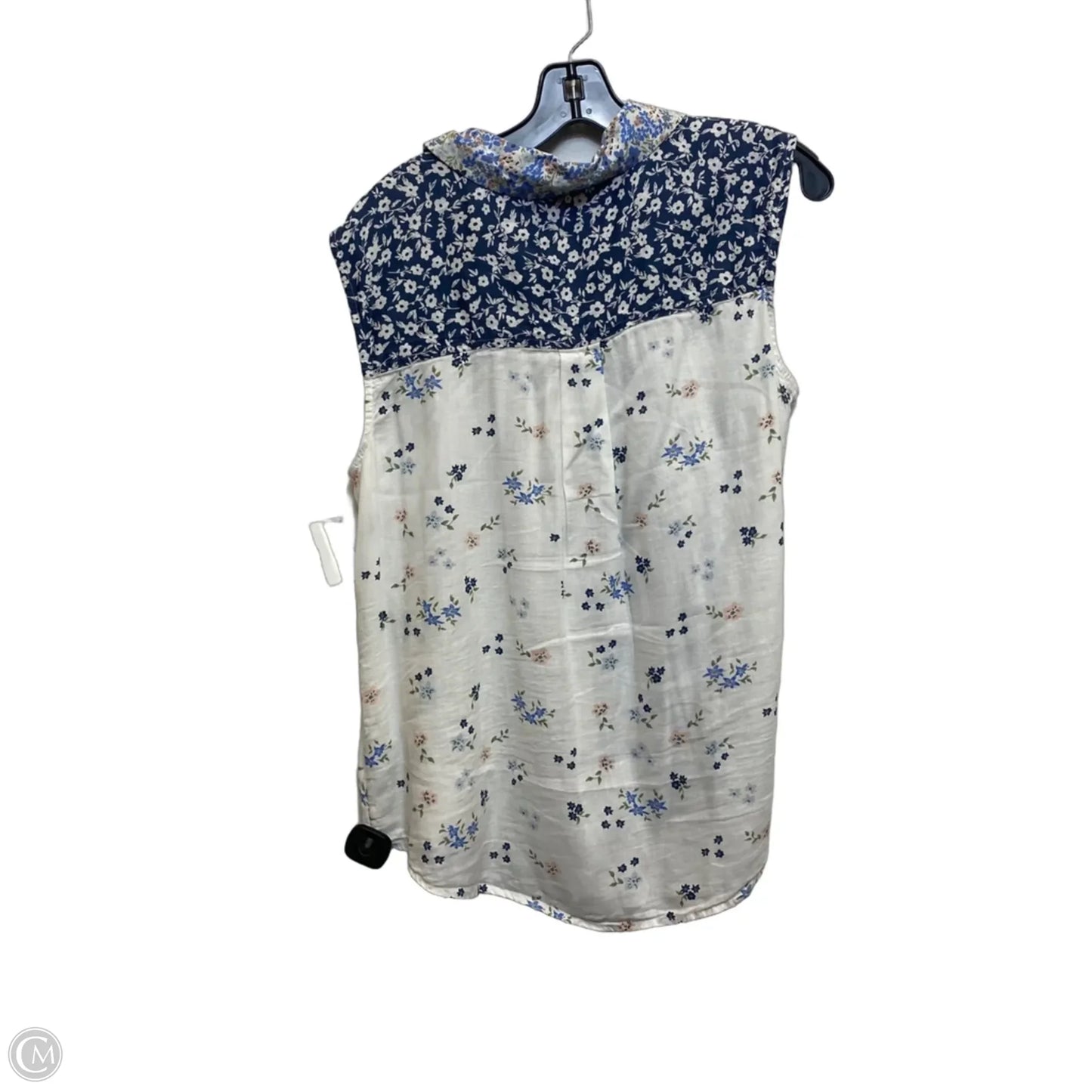 Top Sleeveless By So In Blue & White, Size: L
