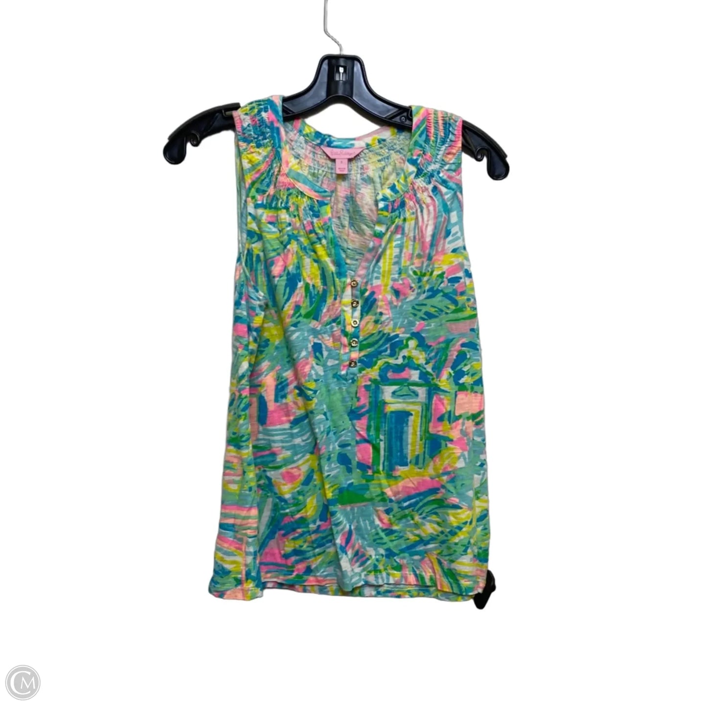 Top Sleeveless Designer By Lilly Pulitzer In Blue & Green, Size: S