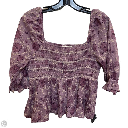 Top Short Sleeve By American Eagle In Purple, Size: M