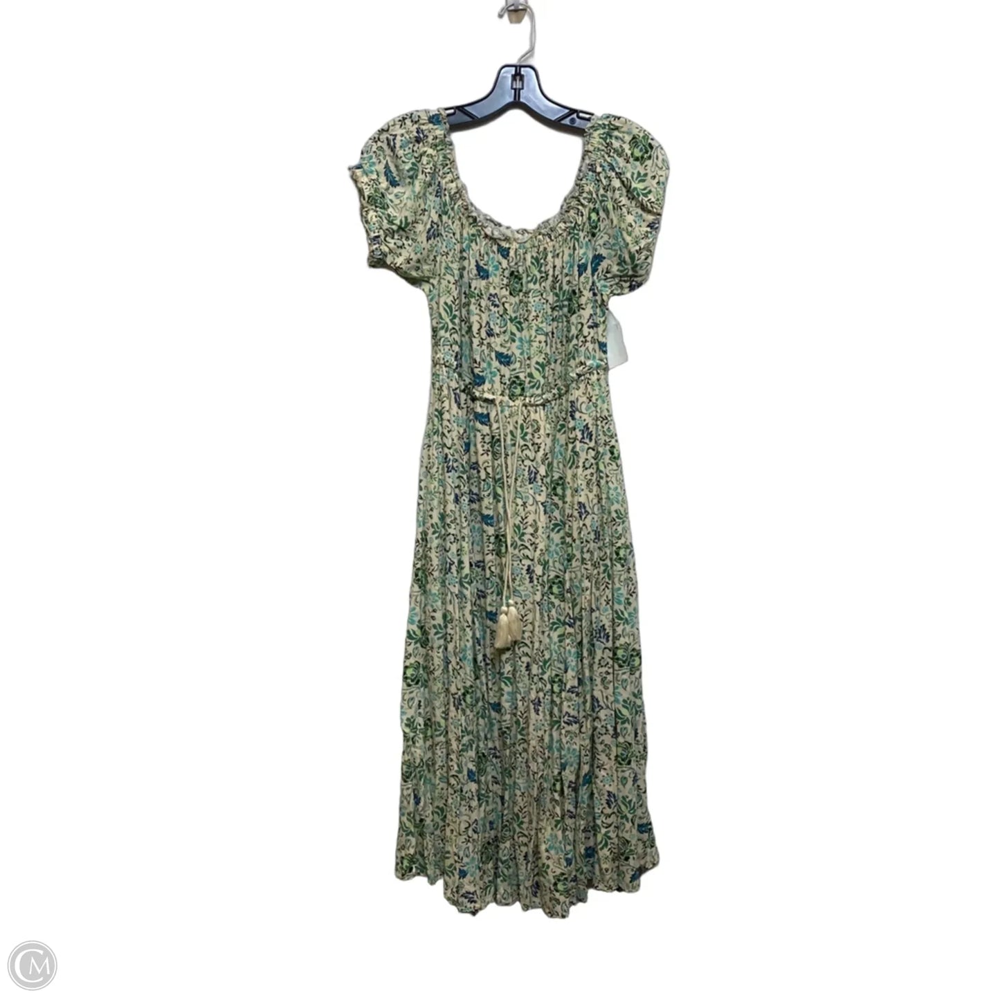 Dress Casual Midi By Torrid In Cream & Green, Size: L