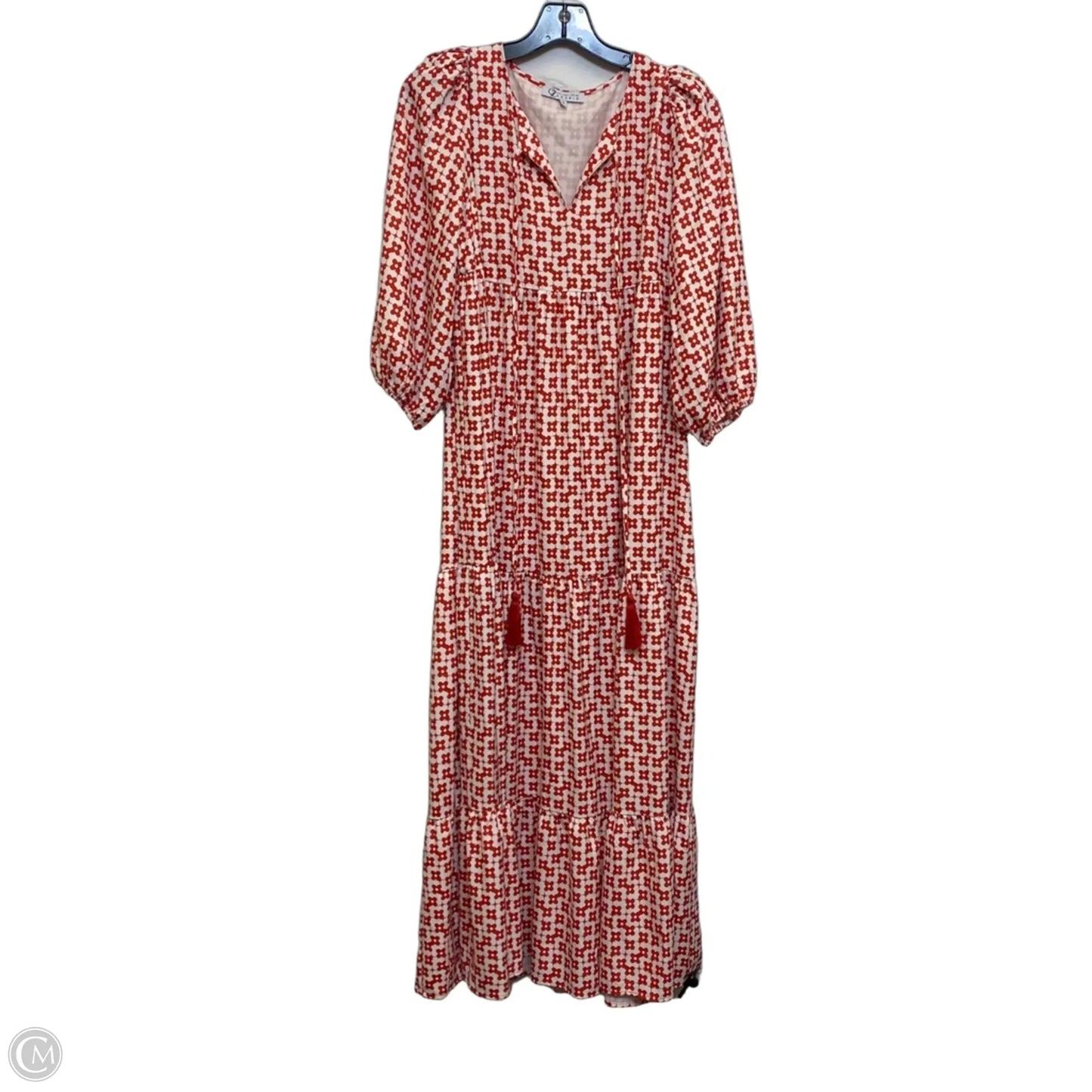 Dress Casual Maxi By Collection By Cezelle  In Red & White, Size: S