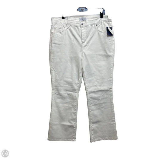 Jeans Flared By Crown And Ivy In White Denim, Size: 14