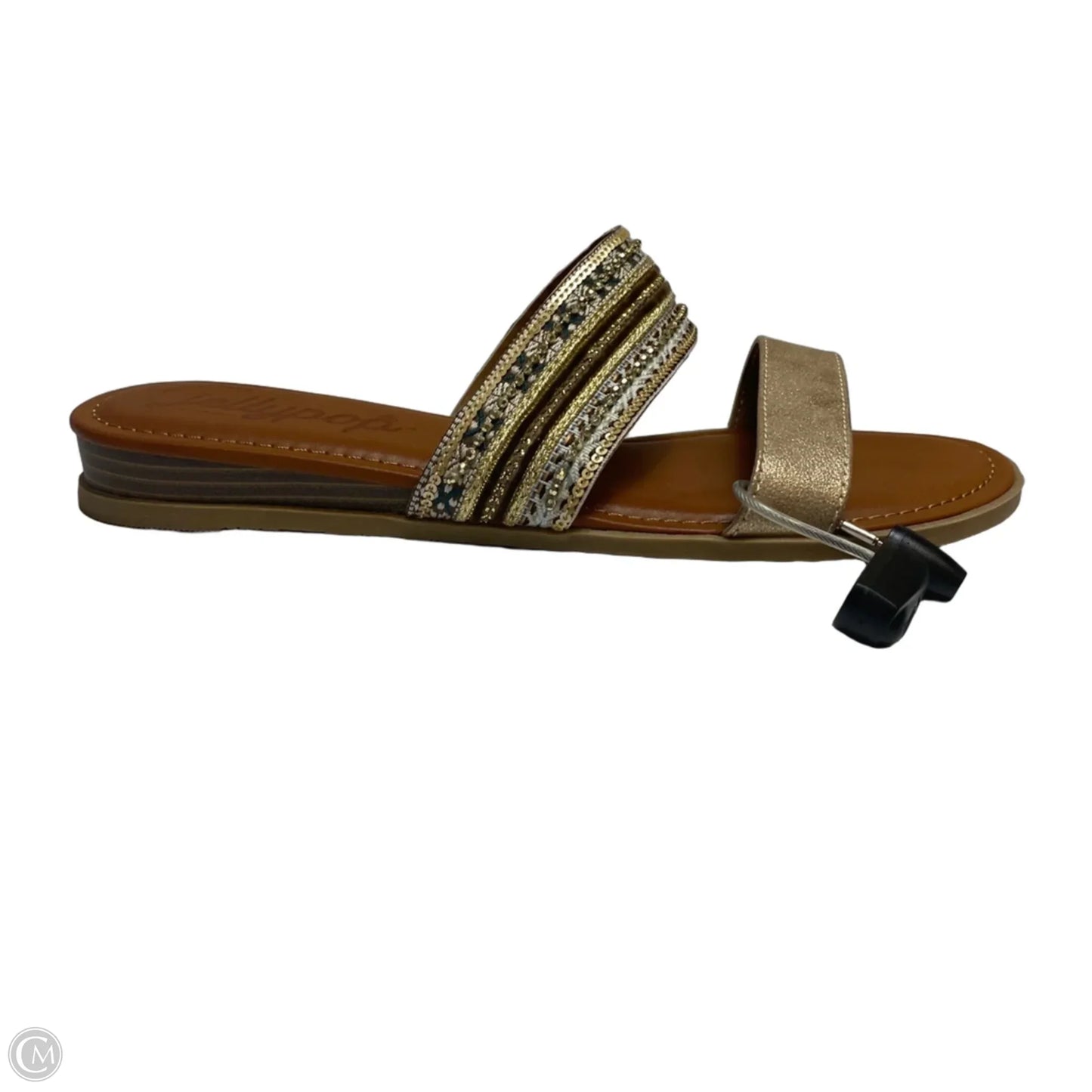 Sandals Flats By Jelly Pop In Gold, Size: 10