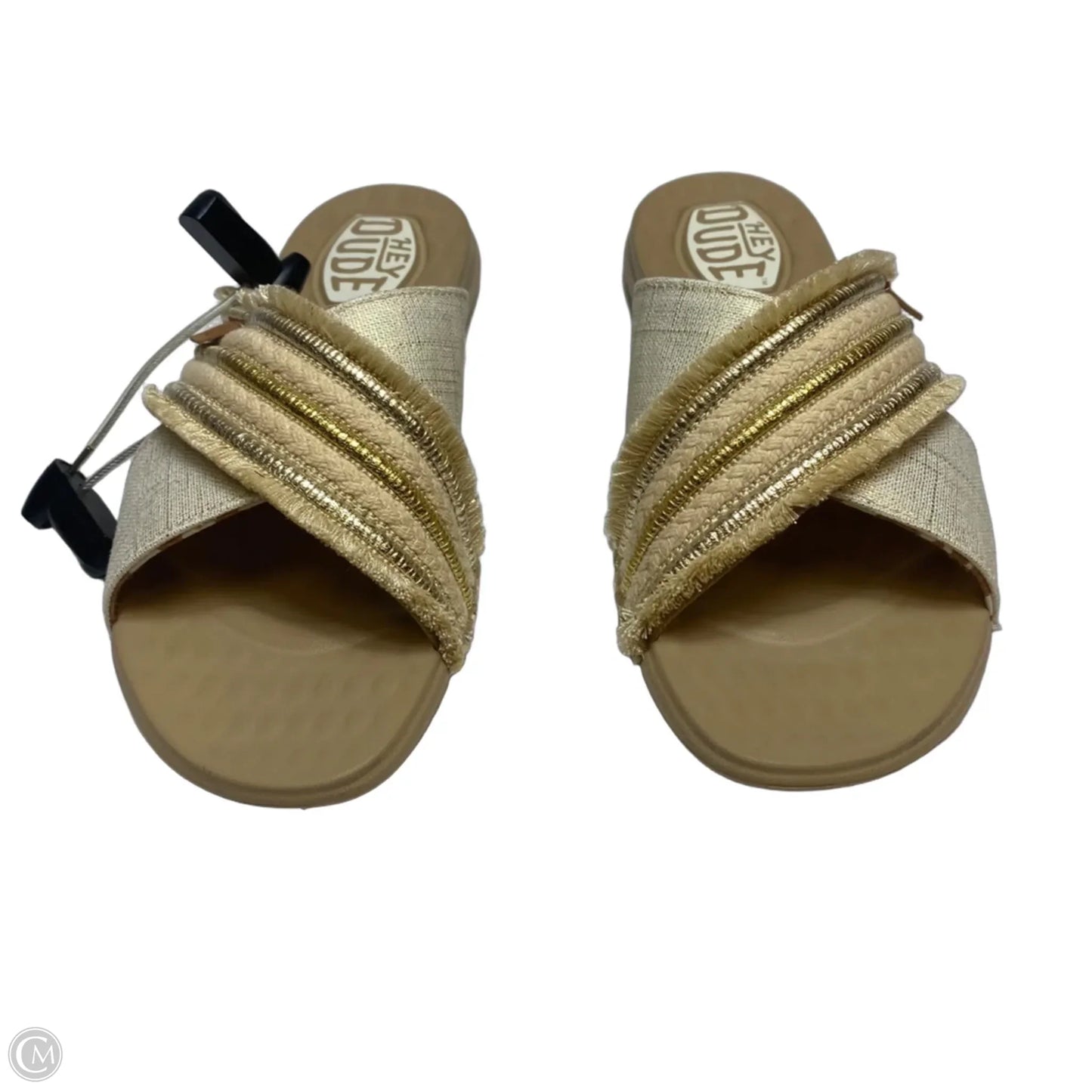 Sandals Flats By Hey Dude In Cream & Tan, Size: 10