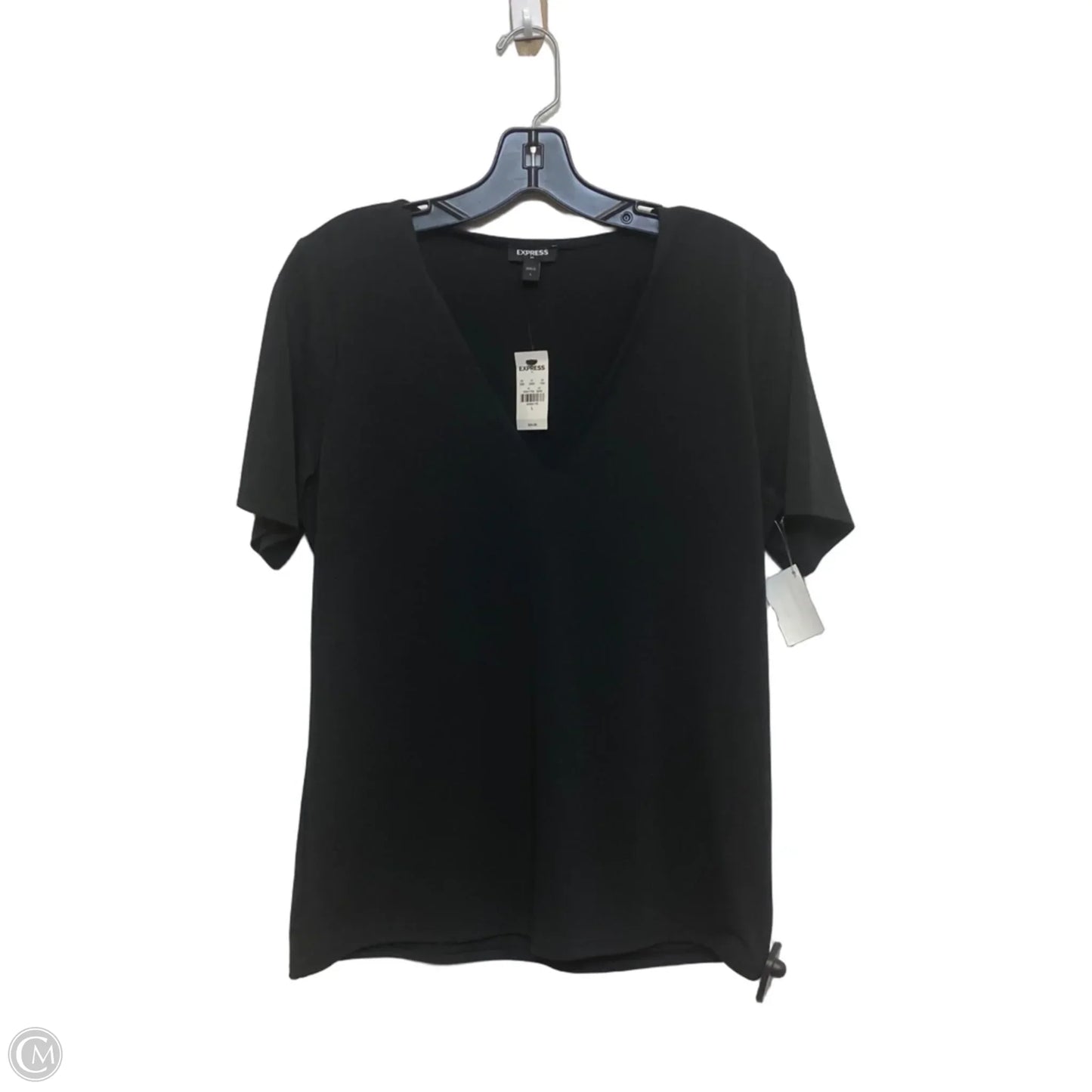 Top Short Sleeve By Express In Black, Size: L