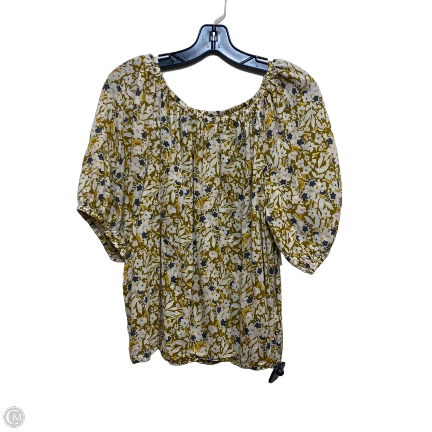 Top Short Sleeve By Sonoma In Cream & Green, Size: Xl