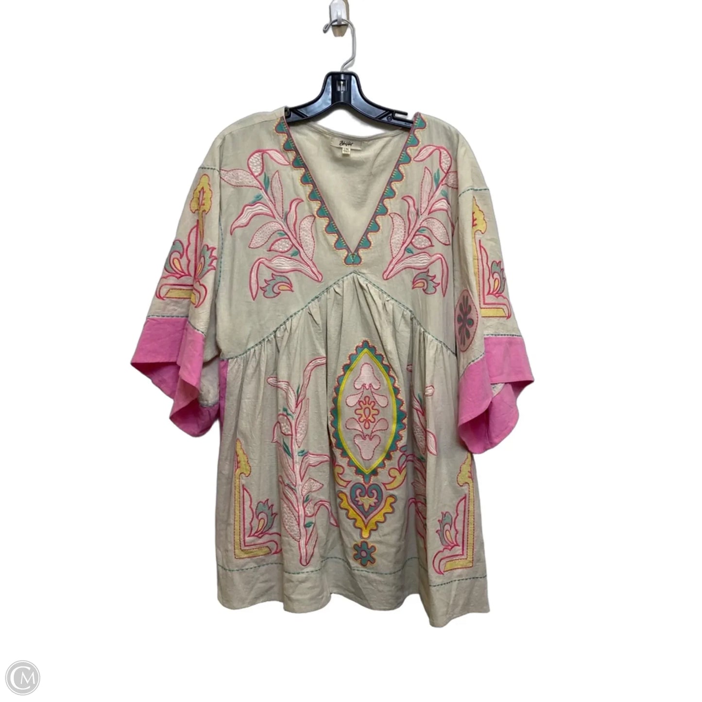 Dress Casual Short By Blue Velvet In Pink & Tan, Size: L