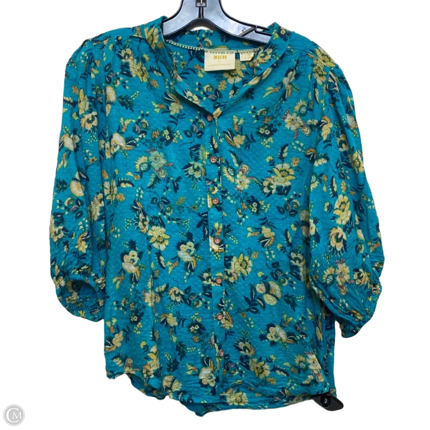 Top Short Sleeve By Maeve In Teal, Size: S