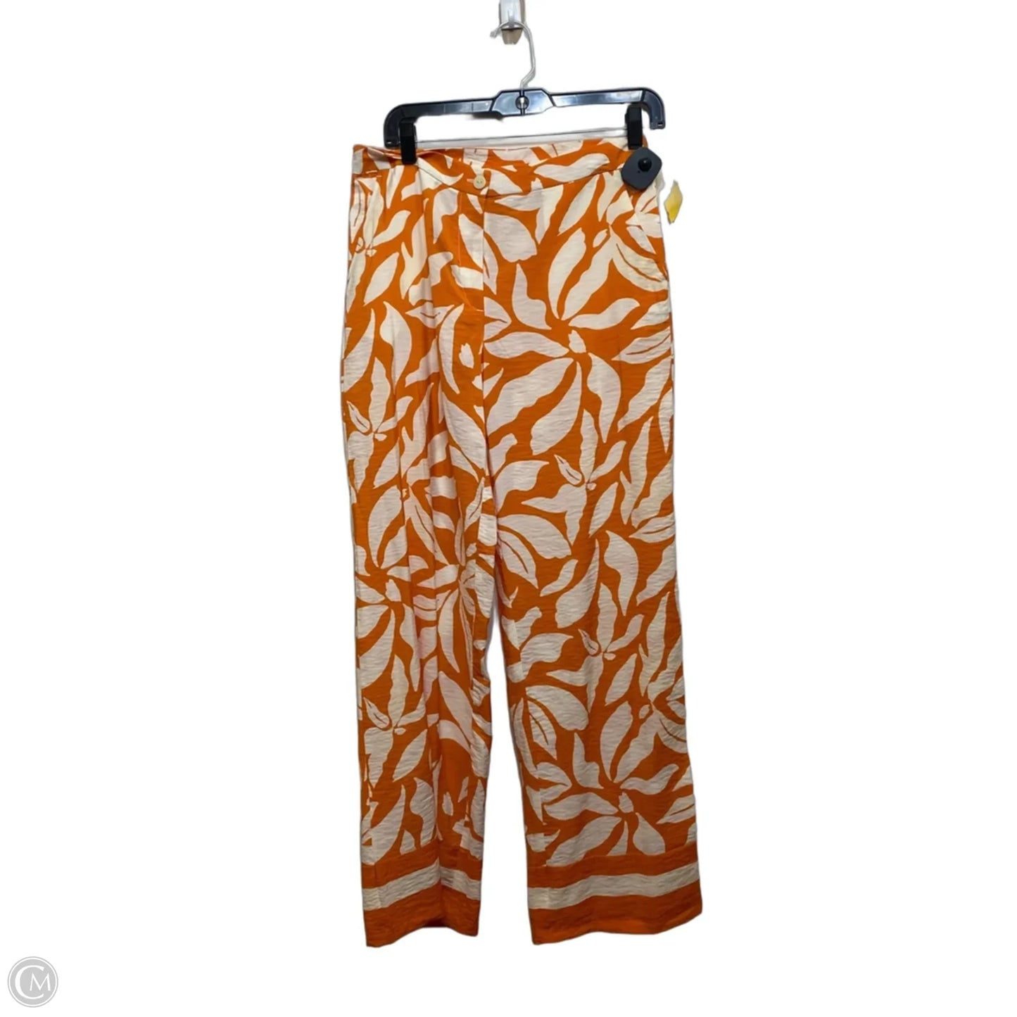Pants Wide Leg By H&m In Cream & Orange, Size: 6