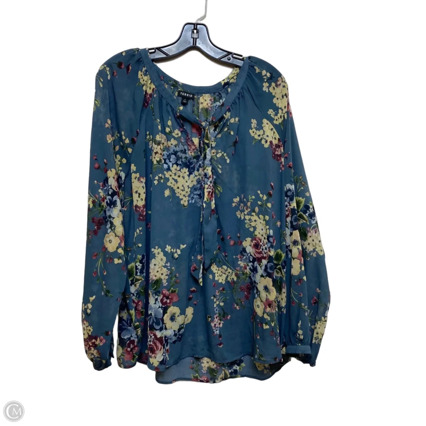 Top Long Sleeve By Torrid In Blue, Size: 1x