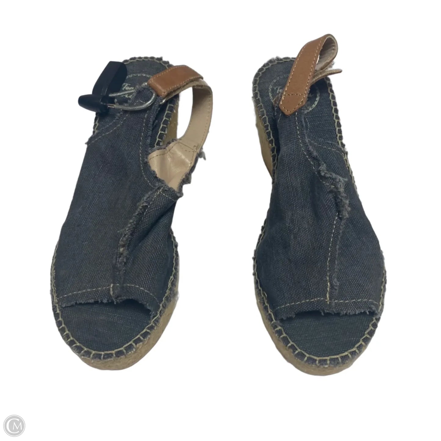 Sandals Heels Wedge By Toni Pons In Grey, Size: 6.5