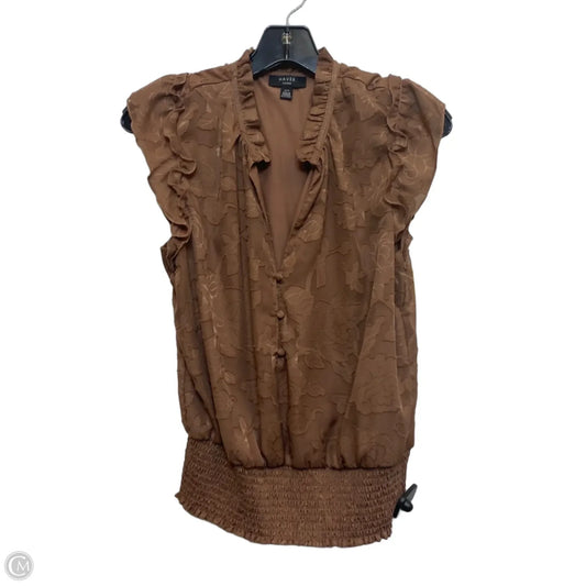 Top Sleeveless By Haver In Brown, Size: M