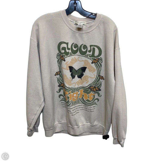 Sweatshirt Crewneck By Urban Outfitters In Beige, Size: S