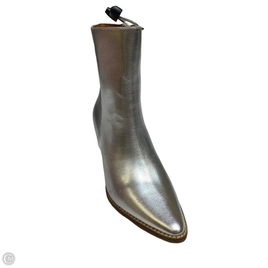 Boots Ankle Heels By Beast Fashion In Silver, Size: 8