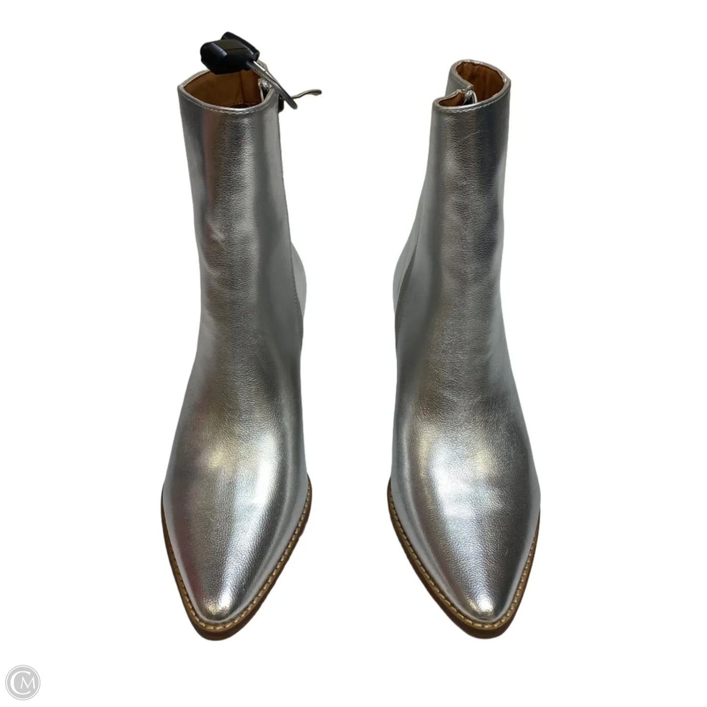 Boots Ankle Heels By Beast Fashion In Silver, Size: 8