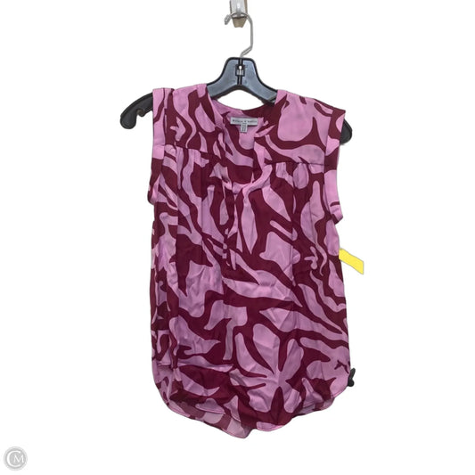 Top Sleeveless By Maison Damelie In Pink & Red, Size: Xs