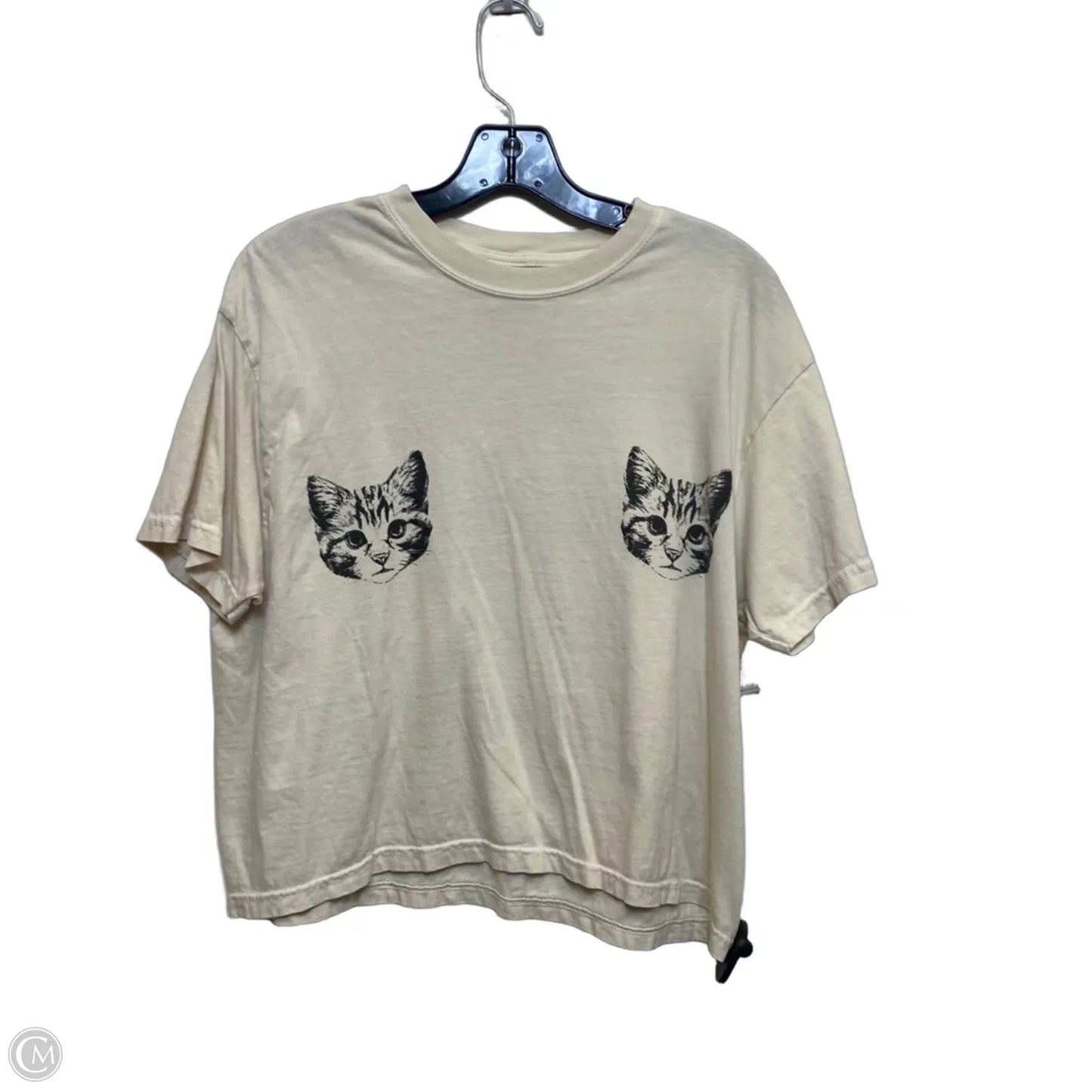 Top Short Sleeve By Dressed In Lala In Cream, Size: S