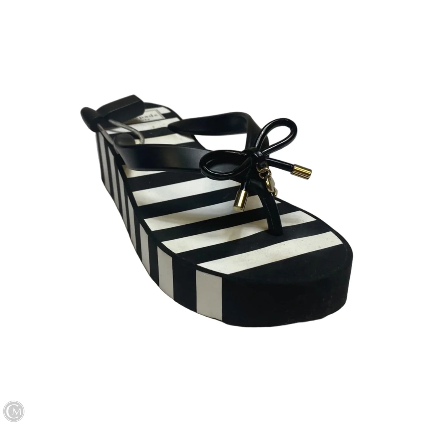 Sandals Designer By Kate Spade In Black & White, Size: 7