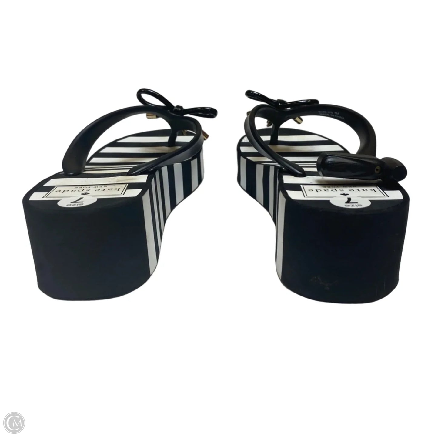 Sandals Designer By Kate Spade In Black & White, Size: 7