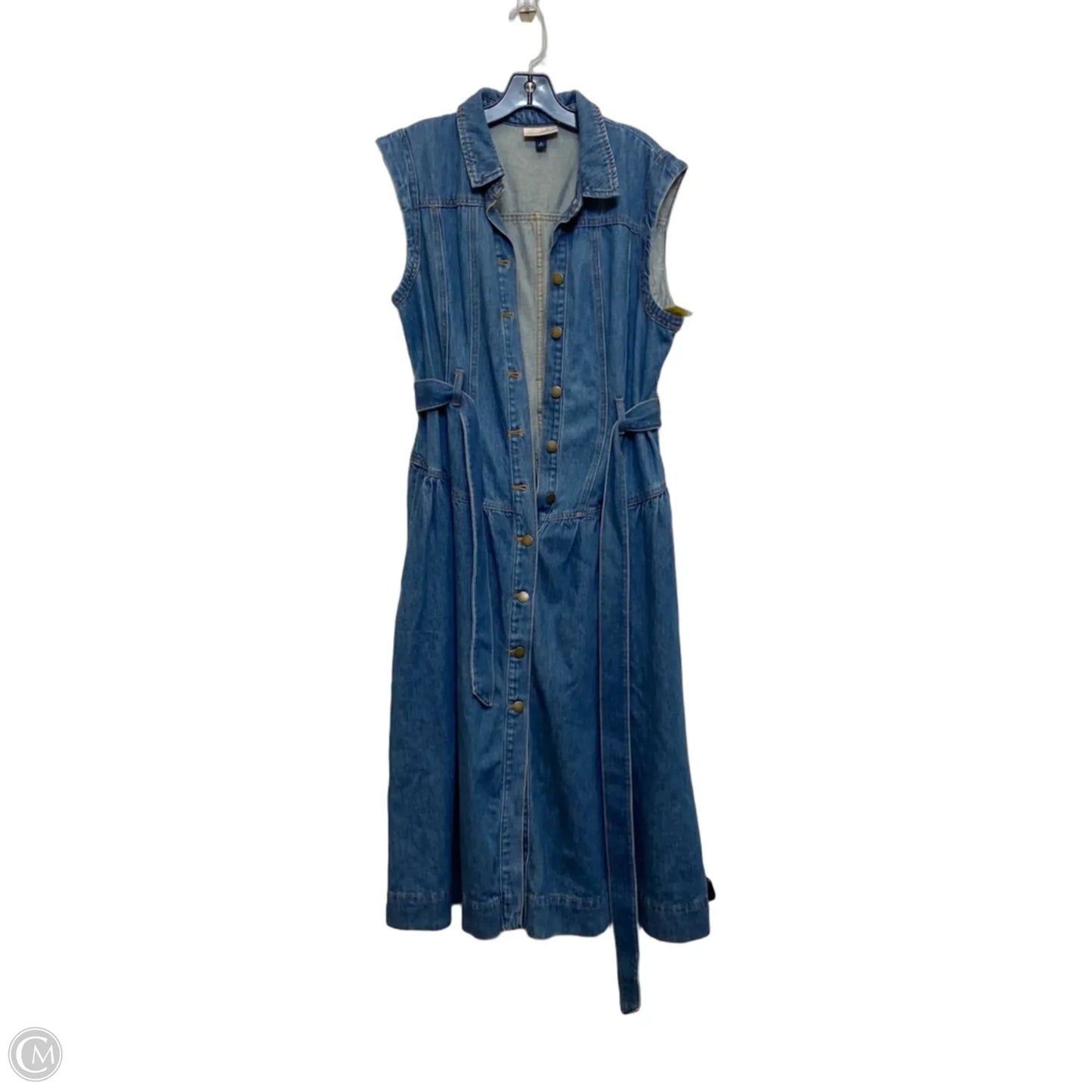 Dress Casual Midi By Universal Thread In Blue Denim, Size: L