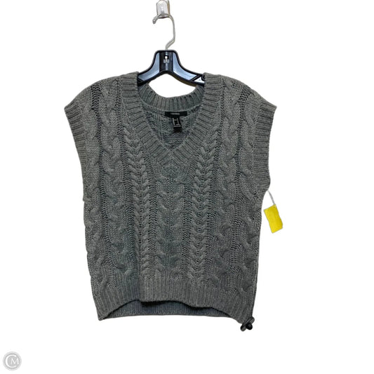 Vest Sweater By Forever 21 In Grey, Size: S