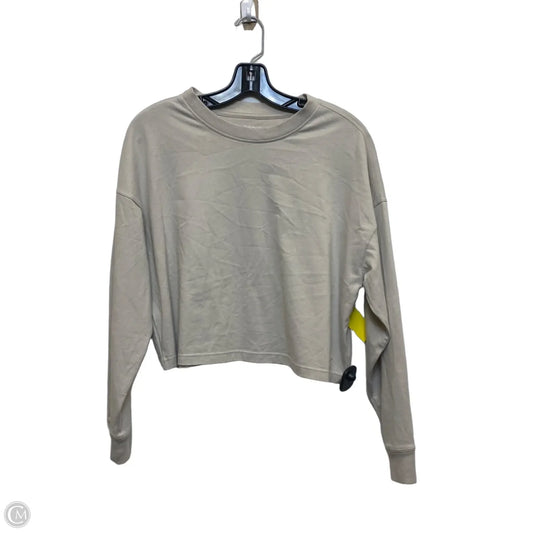 Athletic Top Long Sleeve Crewneck By Calvin Klein Performance In Beige, Size: Xs