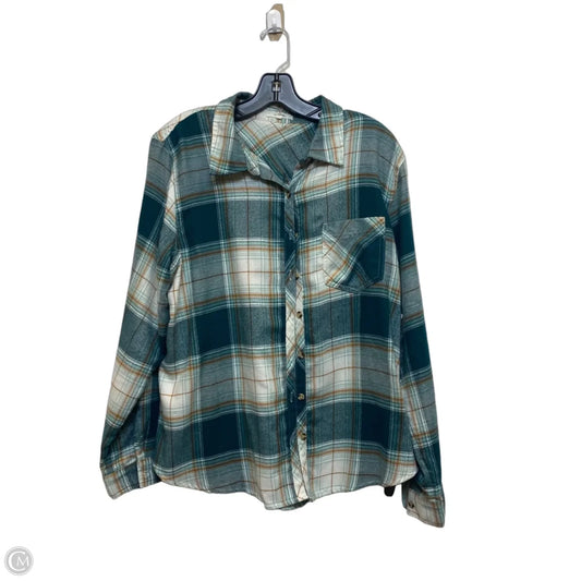 Top Long Sleeve By Maurices In Cream & Green, Size: Xl