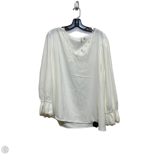 Top Long Sleeve By Cato In Cream, Size: 1x