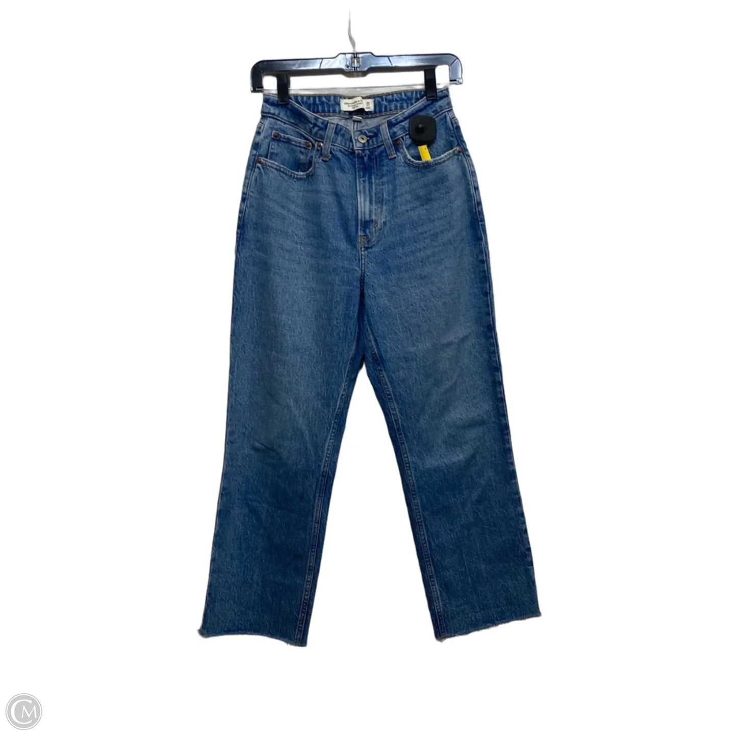 Jeans Straight By Abercrombie And Fitch In Blue Denim, Size: 0