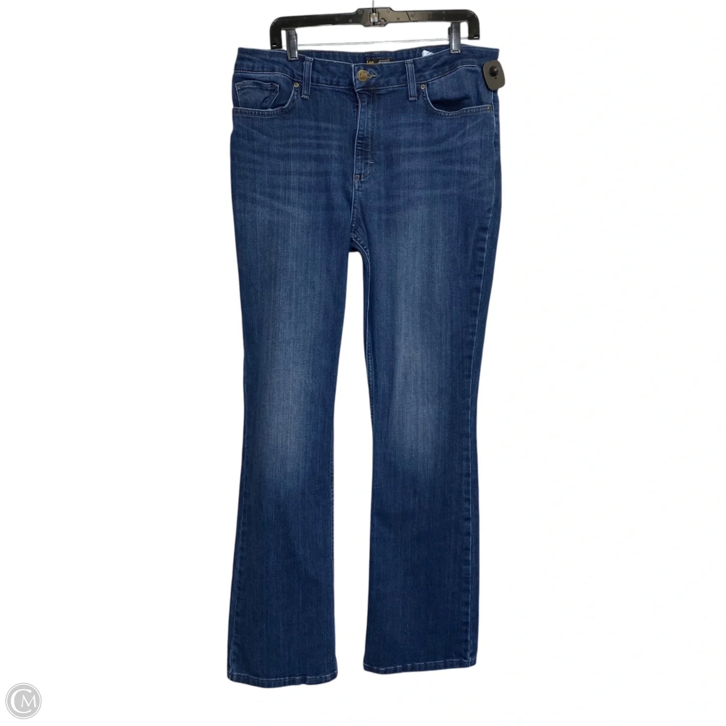 Jeans Boot Cut By Lee In Blue Denim, Size: 16 Long