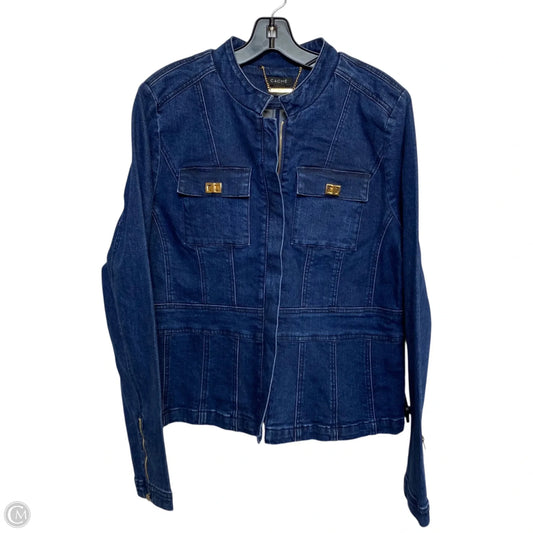 Jacket Denim By Cache In Blue Denim, Size: M