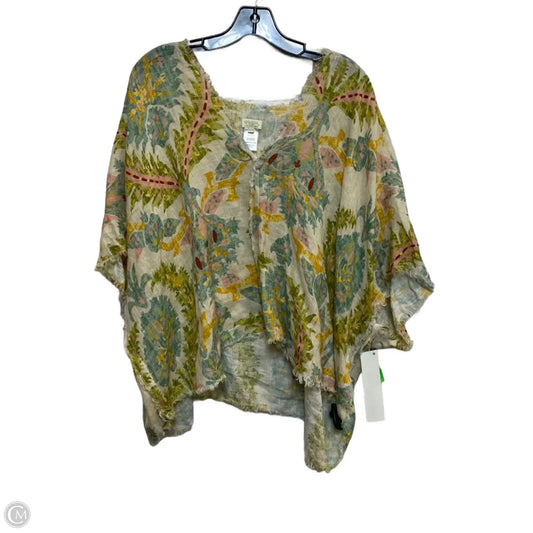 Top Short Sleeve Designer By Spartina In Cream & Green, Size: S