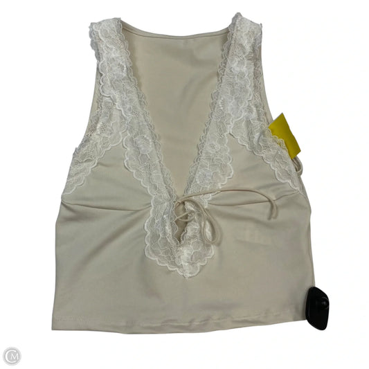 Top Sleeveless By Shein In Cream, Size: M